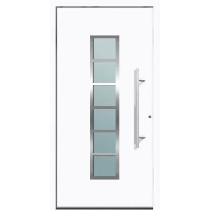 Aluminium Sicherheits-Haustür Trient Superior 60 mm weiß 110 x 210 cm Anschlag rechts inkl Griffset Aluminium Sicherheits-Haustür Trient Superior 60 mm weiß 110 x 210 cm Anschlag rechts inkl Griffset