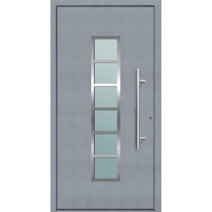Aluminium Sicherheits-Haustür Trient Superior 60 mm grau 110 x 210 cm Anschlag rechts inkl Griffset Aluminium Sicherheits-Haustür Trient Superior 60 mm grau 110 x 210 cm Anschlag rechts inkl Griffset