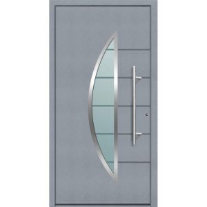 Aluminium Sicherheits-Haustür Sassari Superior 60 mm grau 110 x 210 cm Anschlag rechts inkl Griffset Aluminium Sicherheits-Haustür Sassari Superior 60 mm grau 110 x 210 cm Anschlag rechts inkl Griffset