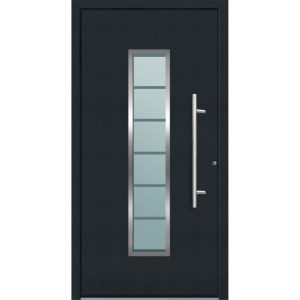 Aluminium Sicherheits-Haustür Bergamo Exklusiv 75 mm anthrazit 110 x 210 cm Anschlag rechts inkl Griffset Aluminium Sicherheits-Haustür Bergamo Exklusiv 75 mm anthrazit 110 x 210 cm Anschlag rechts inkl Griffset