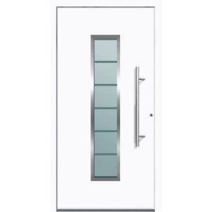 Aluminium Sicherheits-Haustür Bergamo Exklusiv 75 mm weiß 110 x 210 cm Anschlag rechts inkl Griffset Aluminium Sicherheits-Haustür Bergamo Exklusiv 75 mm weiß 110 x 210 cm Anschlag rechts inkl Griffset
