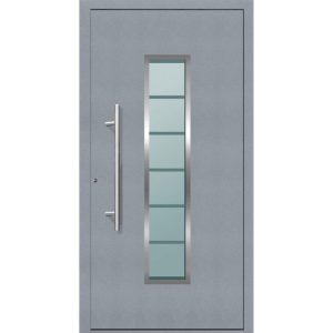 Aluminium Sicherheits-Haustür Bergamo Exklusiv 75 mm grau 110 x 210 cm Anschlag rechts inkl Griffset Aluminium Sicherheits-Haustür Bergamo Exklusiv 75 mm grau 110 x 210 cm Anschlag rechts inkl Griffset