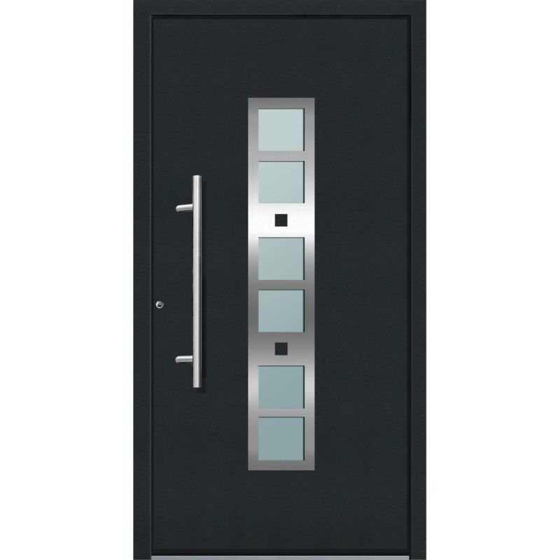 Aluminium Sicherheits-Haustür Pisa Superior 60 mm anthrazit 110 x 210 cm Anschlag links inkl Griffset
