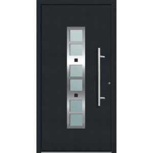 Aluminium Sicherheits-Haustür Pisa Superior 60 mm anthrazit 110 x 210 cm Anschlag rechts inkl Griffset Aluminium Sicherheits-Haustür Pisa Superior 60 mm anthrazit 110 x 210 cm Anschlag rechts inkl Griffset