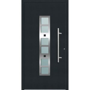 Aluminium Sicherheits-Haustür Pisa Exklusiv 75 mm anthrazit 110 x 210 cm Anschlag rechts inkl Griffset Aluminium Sicherheits-Haustür Pisa Exklusiv 75 mm anthrazit 110 x 210 cm Anschlag rechts inkl Griffset