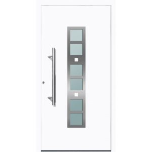 Aluminium Sicherheits-Haustür Pisa Exklusiv 75 mm weiß 110 x 210 cm Anschlag links inkl Griffset Aluminium Sicherheits-Haustür Pisa Exklusiv 75 mm weiß 110 x 210 cm Anschlag links inkl Griffset