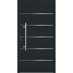 Aluminium Sicherheits-Haustür Livorno Superior 60 mm anthrazit 110 x 210 cm Anschlag links inkl Griffset