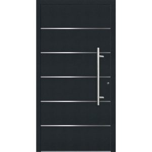 Aluminium Sicherheits-Haustür Livorno Superior 60 mm anthrazit 110 x 210 cm Anschlag rechts inkl Griffset