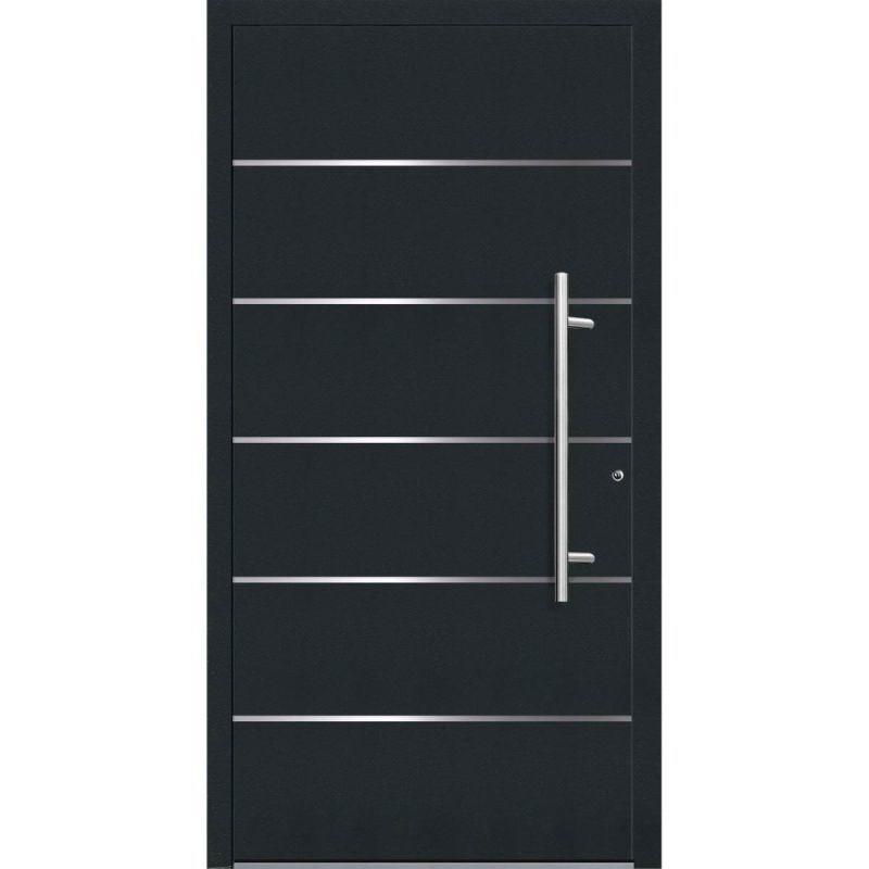 Aluminium Sicherheits-Haustür Livorno Superior 60 mm anthrazit 110 x 210 cm Anschlag rechts inkl Griffset