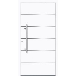 Aluminium Sicherheits-Haustür Livorno Superior 60 mm weiß 110 x 210 cm Anschlag links inkl Griffset