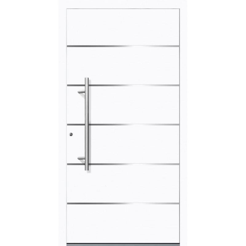 Aluminium Sicherheits-Haustür Livorno Superior 60 mm weiß 110 x 210 cm Anschlag links inkl Griffset