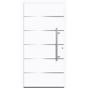 Aluminium Sicherheits-Haustür Livorno Superior 60 mm weiß 110 x 210 cm Anschlag rechts inkl Griffset