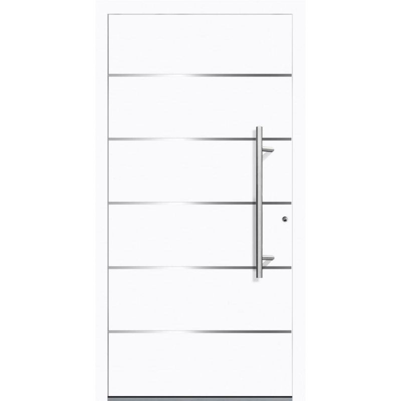 Aluminium Sicherheits-Haustür Livorno Superior 60 mm weiß 110 x 210 cm Anschlag rechts inkl Griffset