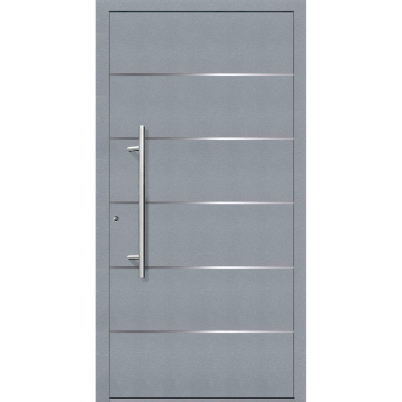 Aluminium Sicherheits-Haustür Livorno Superior 60 mm grau 110 x 210 cm Anschlag links inkl Griffset