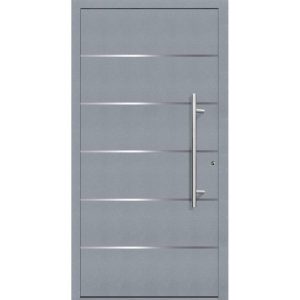 Aluminium Sicherheits-Haustür Livorno Superior 60 mm grau 110 x 210 cm Anschlag rechts inkl Griffset