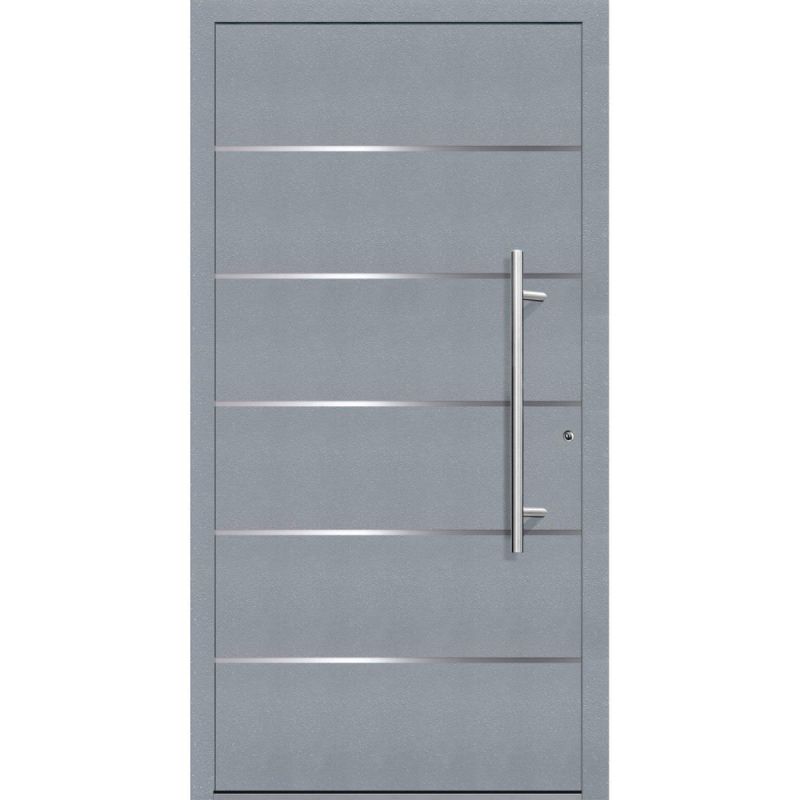 Aluminium Sicherheits-Haustür Livorno Superior 60 mm grau 110 x 210 cm Anschlag rechts inkl Griffset