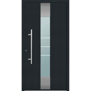 Aluminium Sicherheits-Haustür Catania Superior 60 mm anthrazit 100 x 210 cm Anschlag links inkl Griffset Aluminium Sicherheits-Haustür Catania Superior 60 mm anthrazit 100 x 210 cm Anschlag links inkl Griffset