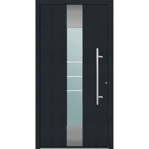 Aluminium Sicherheits-Haustür Catania Superior 60 mm anthrazit 100 x 210 cm Anschlag rechts inkl Griffset Aluminium Sicherheits-Haustür Catania Superior 60 mm anthrazit 100 x 210 cm Anschlag rechts inkl Griffset