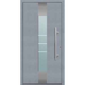 Aluminium Sicherheits-Haustür Catania Superior 60 mm grau 100 x 210 cm Anschlag rechts inkl Griffset