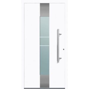 Aluminium Sicherheits-Haustür Catania Exklusiv 75 mm weiß 100 x 210 cm Anschlag rechts inkl Griffset Aluminium Sicherheits-Haustür Catania Exklusiv 75 mm weiß 100 x 210 cm Anschlag rechts inkl Griffset