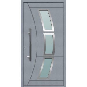 Aluminium Sicherheits-Haustür Venedig Superior 60 mm grau 100 x 210 cm Anschlag links inkl Griffset Aluminium Sicherheits-Haustür Venedig Superior 60 mm grau 100 x 210 cm Anschlag links inkl Griffset
