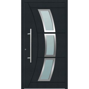 Aluminium Sicherheits-Haustür Venedig Exklusiv 75 mm anthrazit inkl Griffset Aluminium Sicherheits-Haustür Venedig Exklusiv 75 mm anthrazit inkl Griffset