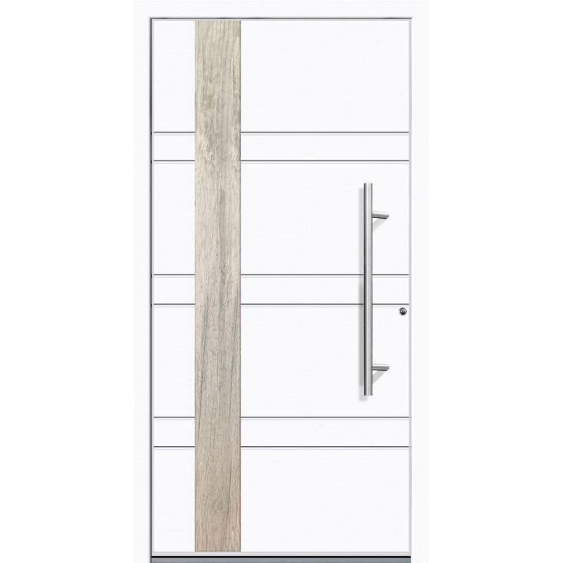 Aluminium Sicherheits-Haustür Monza Superior 60 mm weiß 100 x 210 cm Anschlag rechts inkl Griffset