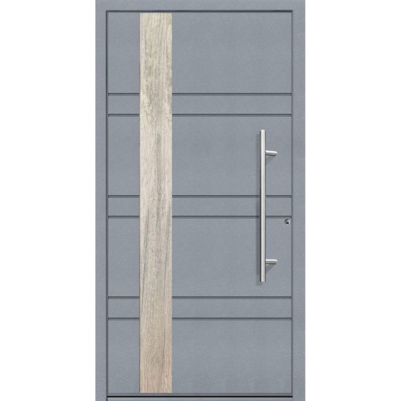 Aluminium Sicherheits-Haustür Monza Superior 60 mm grau 100 x 210 cm Anschlag rechts inkl Griffset