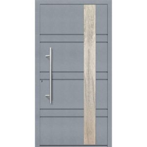 Aluminium Sicherheits-Haustür Monza Exklusiv 75 mm grau 100 x 210 cm Anschlag links inkl Griffset
