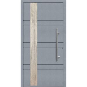 Aluminium Sicherheits-Haustür Monza Exklusiv 75 mm grau 100 x 210 cm Anschlag rechts inkl Griffset