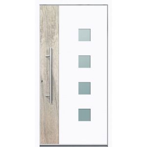 Aluminium Sicherheits-Haustür Messina Superior 60 mm weiß 100 x 210 cm Anschlag links inkl Griffset