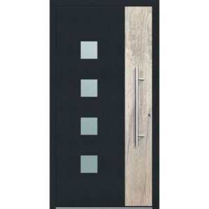 Aluminium Sicherheits-Haustür Messina Exklusiv 75 mm anthrazit 100 x 210 cm Anschlag rechts inkl Griffset