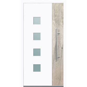 Aluminium Sicherheits-Haustür Messina Exklusiv 75 mm weiß 100 x 210 cm Anschlag rechts inkl Griffset