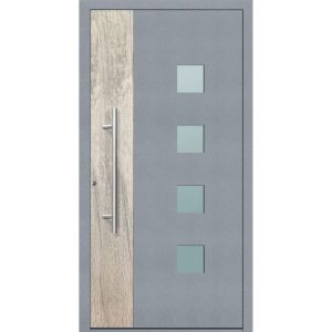 Aluminium Sicherheits-Haustür Messina Exklusiv 75 mm grau 100 x 210 cm Anschlag links inkl Griffset