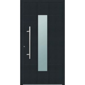 Aluminium Sicherheits-Haustür Como Exklusiv 75 mm anthrazit 100 x 210 cm Anschlag links inkl Griffset