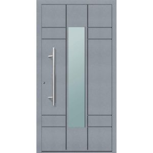 Aluminium Sicherheits-Haustür Como Exklusiv 75 mm grau 100 x 210 cm Anschlag links inkl Griffset
