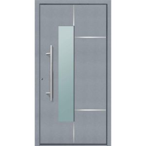 Aluminium Sicherheits-Haustür Bari Superior 60 mm grau 100 x 210 cm Anschlag links inkl Griffset Aluminium Sicherheits-Haustür Bari Superior 60 mm grau 100 x 210 cm Anschlag links inkl Griffset