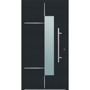 Aluminium Sicherheits-Haustür Bari Exklusiv 75 mm anthrazit 100 x 210 cm Anschlag rechts inkl Griffset Aluminium Sicherheits-Haustür Bari Exklusiv 75 mm anthrazit 100 x 210 cm Anschlag rechts inkl Griffset