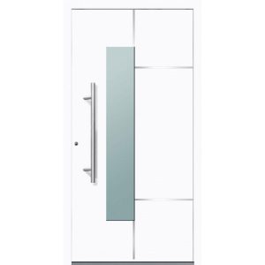 Aluminium Sicherheits-Haustür Bari Exklusiv 75 mm weiß 100 x 210 cm Anschlag links inkl Griffset Aluminium Sicherheits-Haustür Bari Exklusiv 75 mm weiß 100 x 210 cm Anschlag links inkl Griffset