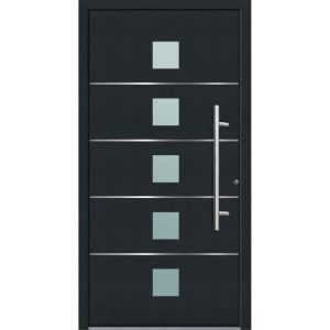 Aluminium Sicherheits-Haustür Triest Superior 60 mm anthrazit 100 x 210 cm Anschlag rechts inkl Griffset Aluminium Sicherheits-Haustür Triest Superior 60 mm anthrazit 100 x 210 cm Anschlag rechts inkl Griffset