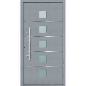 Aluminium Sicherheits-Haustür Triest Superior 60 mm grau 100 x 210 cm Anschlag links inkl Griffset Aluminium Sicherheits-Haustür Triest Superior 60 mm grau 100 x 210 cm Anschlag links inkl Griffset