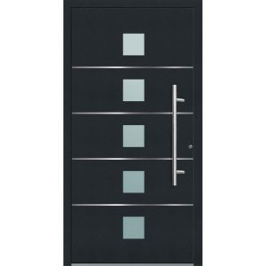 Aluminium Sicherheits-Haustür Triest Exklusiv 75 mm anthrazit 100 x 210 cm Anschlag rechts inkl Griffset Aluminium Sicherheits-Haustür Triest Exklusiv 75 mm anthrazit 100 x 210 cm Anschlag rechts inkl Griffset
