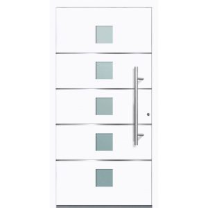 Aluminium Sicherheits-Haustür Triest Exklusiv 75 mm weiß 100 x 210 cm Anschlag links inkl Griffset Aluminium Sicherheits-Haustür Triest Exklusiv 75 mm weiß 100 x 210 cm Anschlag links inkl Griffset