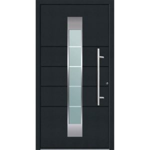 Aluminium Sicherheits-Haustür Turin Superior 60 mm anthrazit 100 x 210 cm Anschlag rechts inkl Griffset Aluminium Sicherheits-Haustür Turin Superior 60 mm anthrazit 100 x 210 cm Anschlag rechts inkl Griffset