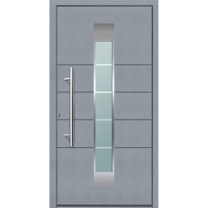 Aluminium Sicherheits-Haustür Turin Superior 60 mm grau 100 x 210 cm Anschlag links inkl Griffset Aluminium Sicherheits-Haustür Turin Superior 60 mm grau 100 x 210 cm Anschlag links inkl Griffset