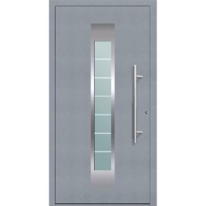 Aluminium Sicherheits-Haustür Florenz Exklusiv 75 mm grau 100 x 210 cm Anschlag rechts inkl Griffset Aluminium Sicherheits-Haustür Florenz Exklusiv 75 mm grau 100 x 210 cm Anschlag rechts inkl Griffset