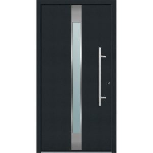 Aluminium Sicherheits-Haustür Rimini Superior 60 mm anthrazit 100 x 210 cm Anschlag rechts inkl Griffset