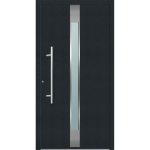 Aluminium Sicherheits-Haustür Rimini Exklusiv 75 mm anthrazit 100 x 210 cm Anschlag links inkl Griffset