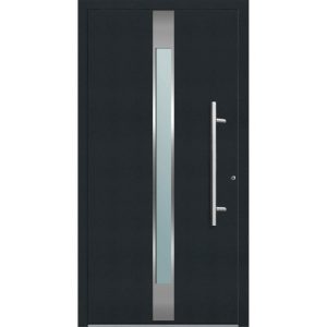 Aluminium Sicherheits-Haustür Rimini Exklusiv 75 mm anthrazit 100 x 210 cm Anschlag rechts inkl Griffset