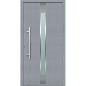Aluminium Sicherheits-Haustür Rimini Exklusiv 75 mm grau 100 x 210 cm Anschlag links inkl Griffset